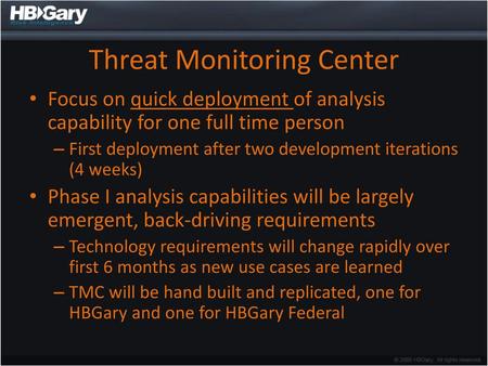 Threat Monitoring Center