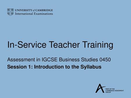 In-Service Teacher Training