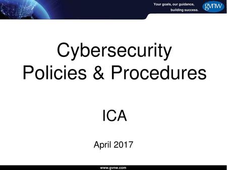 Cybersecurity Policies & Procedures ICA