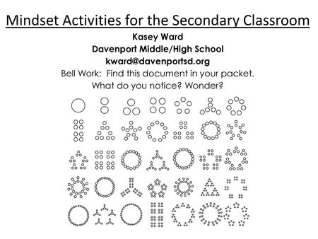 Mindset Activities for the Secondary Classroom