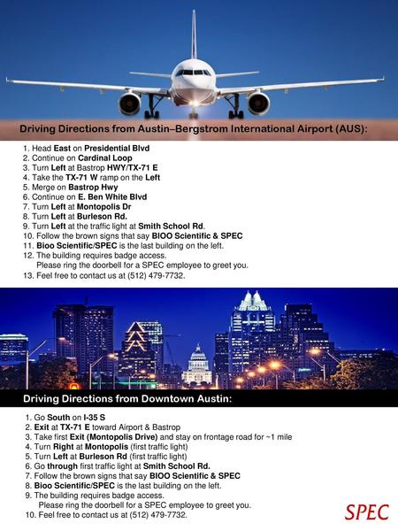 Driving Directions from Austin–Bergstrom International Airport (AUS):