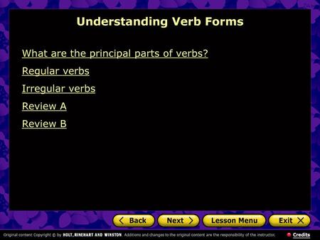 Understanding Verb Forms