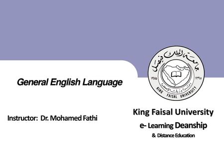 General English Language King Faisal University