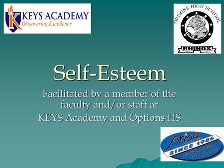 Self-Esteem Facilitated by a member of the faculty and/or staff at