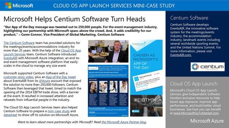 Cloud OS App Launch Services MINI-Case Study