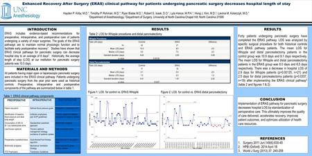 Enhanced Recovery After Surgery (ERAS) clinical pathway for patients undergoing pancreatic surgery decreases hospital length of stay   Hayden P. Kirby,