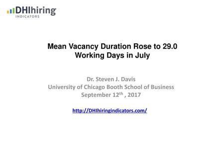 Mean Vacancy Duration Rose to 29.0 Working Days in July