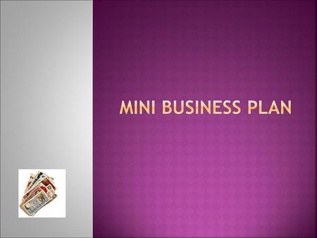 Mini business plan.