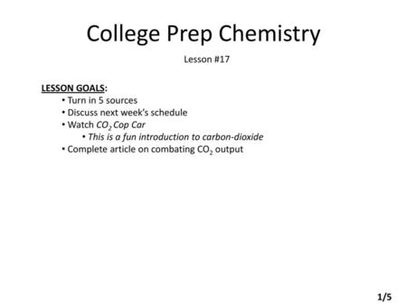 College Prep Chemistry