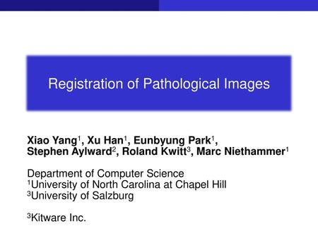 Registration of Pathological Images