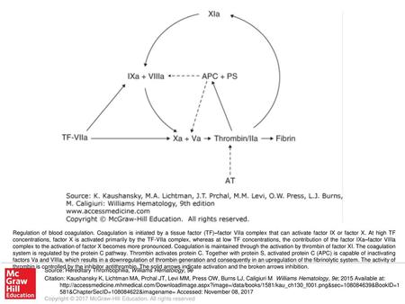 Regulation of blood coagulation