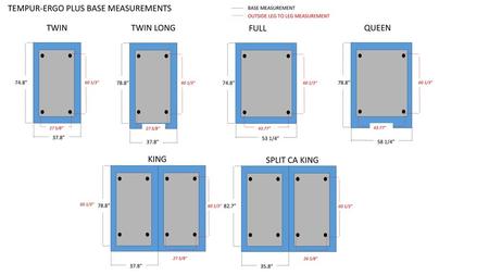 TEMPUR-ERGO PLUS BASE MEASUREMENTS