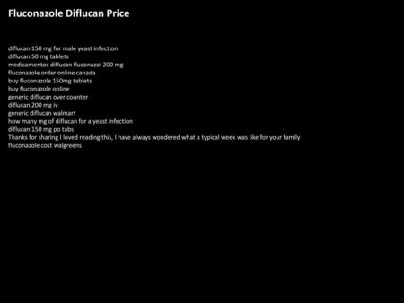 Fluconazole Diflucan Price