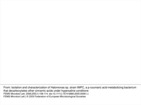 3 Time course of p-coumaric acid degradation with Halomonas sp