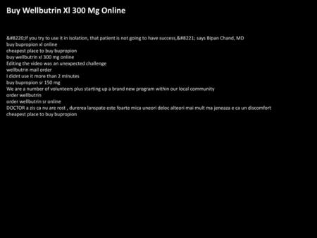 Buy Wellbutrin Xl 300 Mg Online