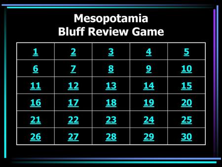 Mesopotamia Bluff Review Game