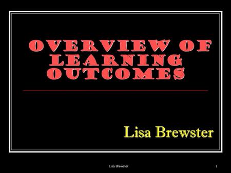 Overview of Learning Outcomes