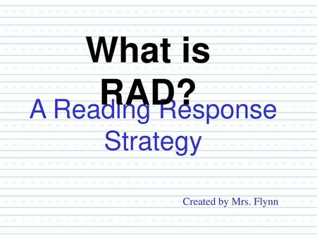 A Reading Response Strategy