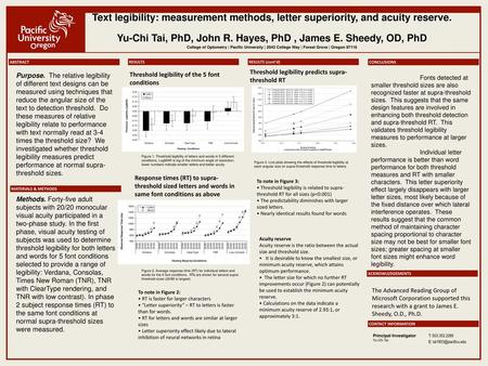 Yu-Chi Tai, PhD, John R. Hayes, PhD , James E. Sheedy, OD, PhD