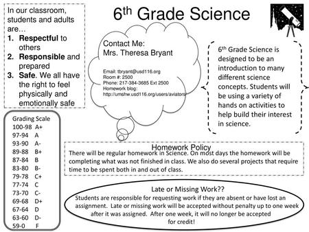 6th Grade Science In our classroom, students and adults are…