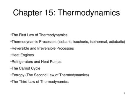 Chapter 15: Thermodynamics