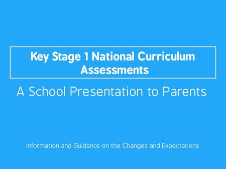 Key Stage 1 National Curriculum