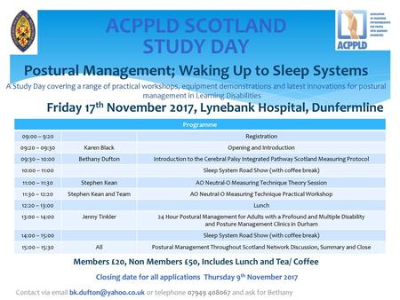 ACPPLD SCOTLAND STUDY DAY