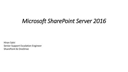 Microsoft SharePoint Server 2016