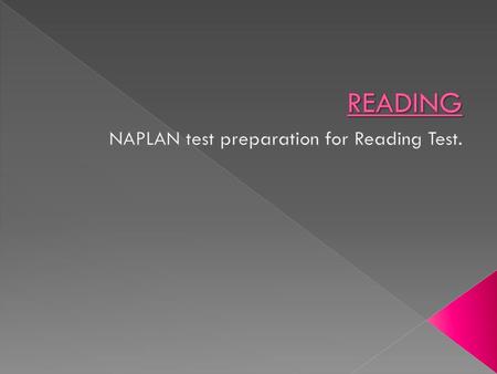 NAPLAN test preparation for Reading Test.