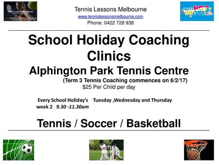 School Holiday Coaching Clinics