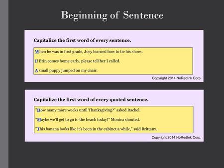 Beginning of Sentence.