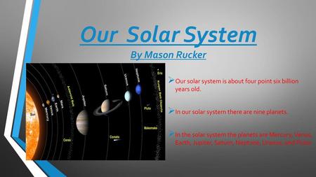 Our Solar System By Mason Rucker