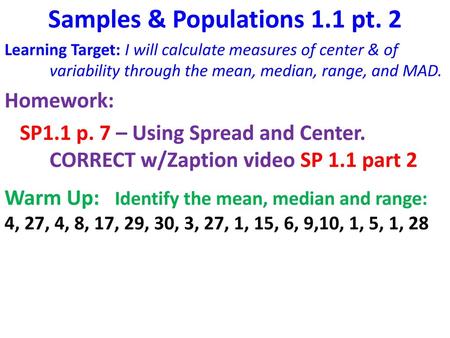 Samples & Populations 1.1 pt. 2