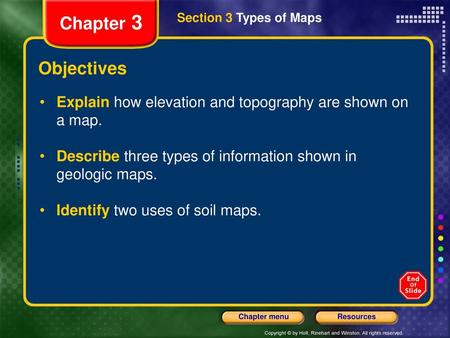 Chapter 3 Section 3 Types of Maps Objectives