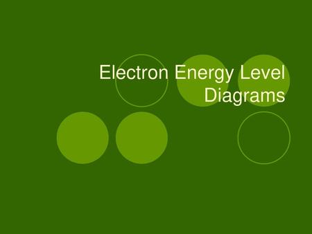 Electron Energy Level Diagrams