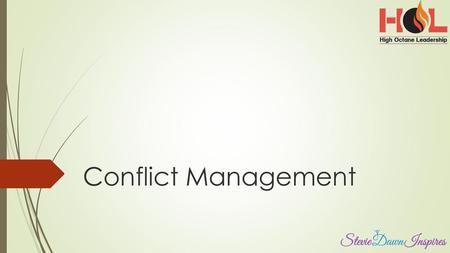 Conflict Management.