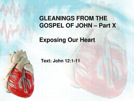 GLEANINGS FROM THE GOSPEL OF JOHN – Part X Exposing Our Heart