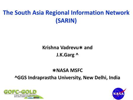 The South Asia Regional Information Network (SARIN)