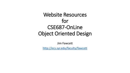 Website Resources for CSE687-OnLine Object Oriented Design