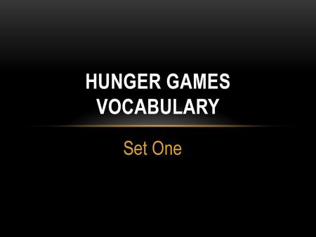 Hunger Games Vocabulary