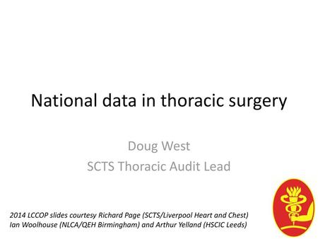 National data in thoracic surgery