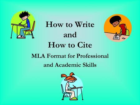 How to Write and How to Cite