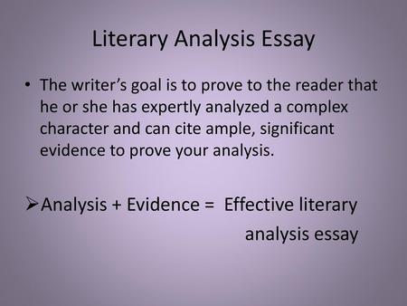 Literary Analysis Essay