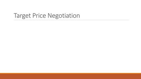 Target Price Negotiation