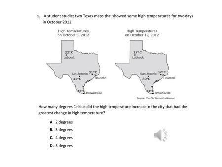 Which of these best describes climate rather than weather?