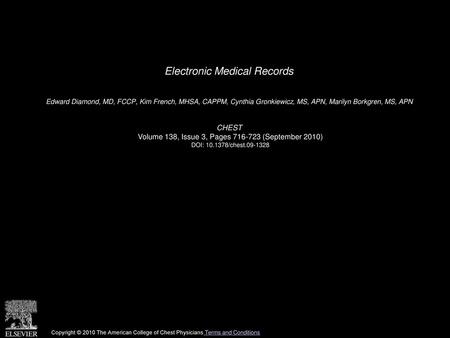 Electronic Medical Records