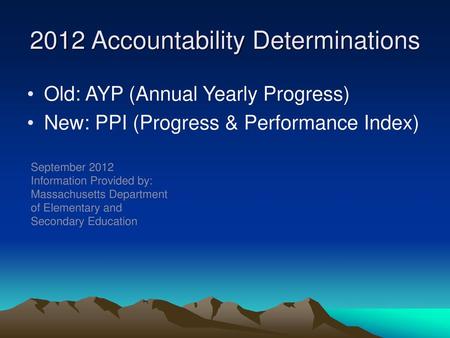 2012 Accountability Determinations