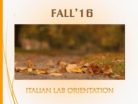 ITALIAN LAB ORIENTATION