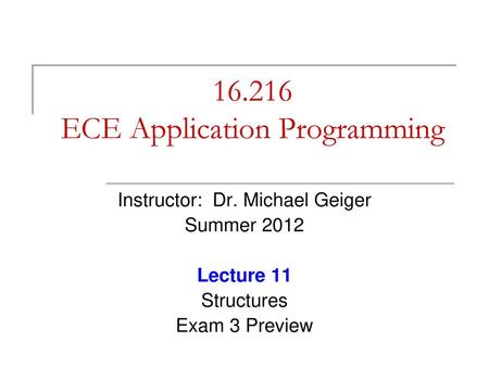 ECE Application Programming