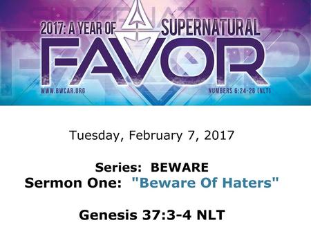 Sermon One: Beware Of Haters